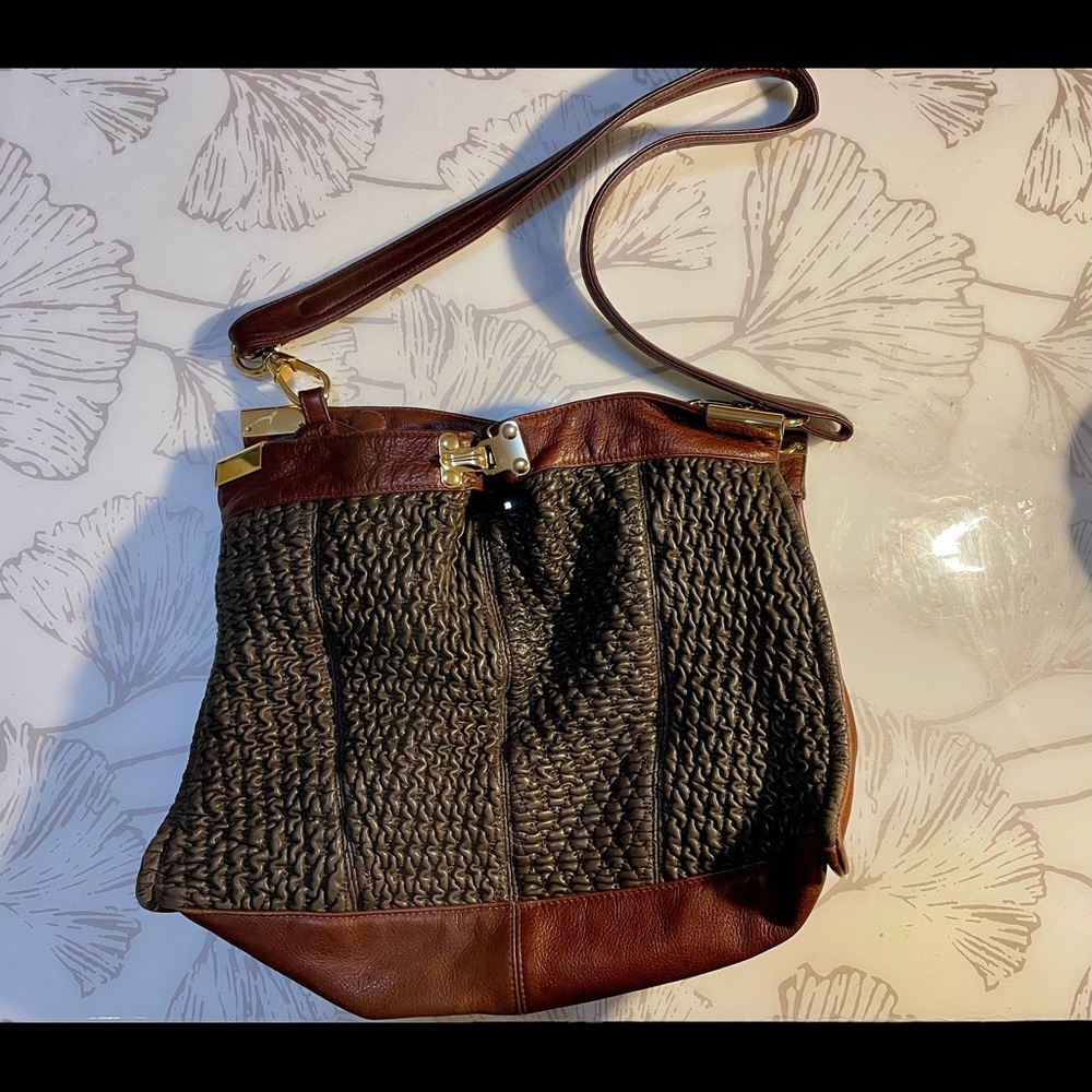 Bulga brown leather satchel